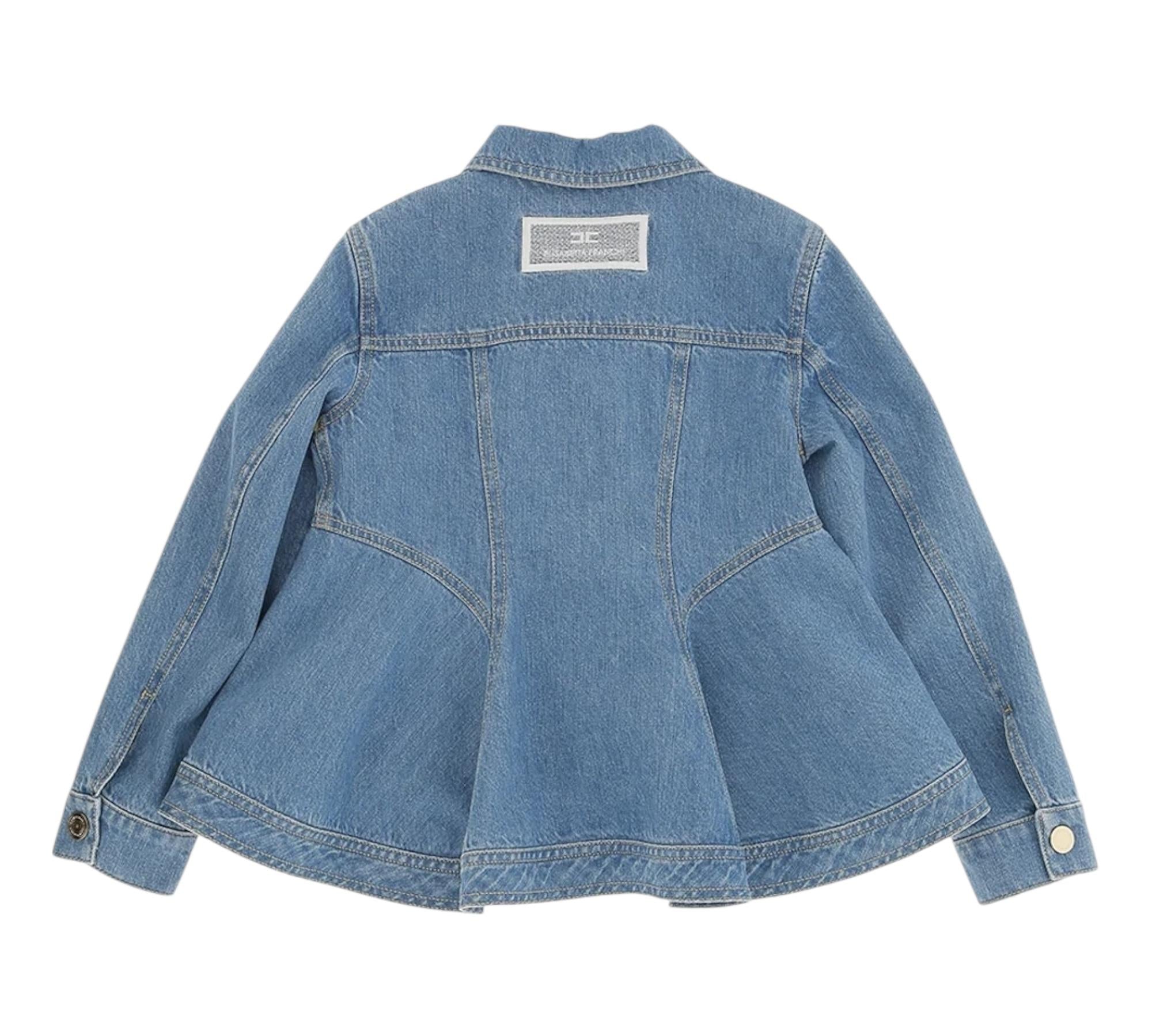 Elisabetta Franchi camicia Manica Lunga Tinta Unita In Denim per Bambina EFGB123XXX AZZURRO ELISABETTA FRANCHI 