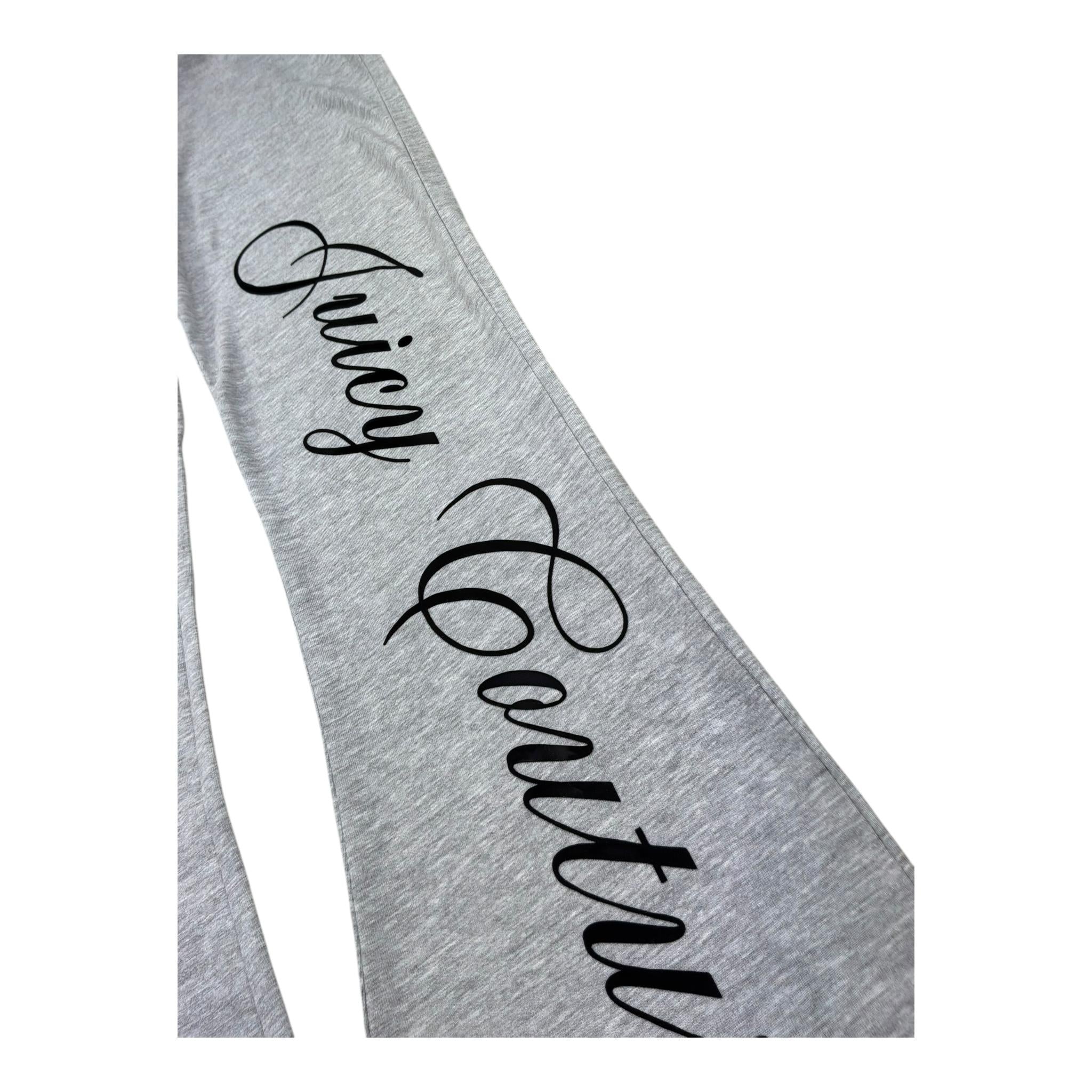 Juicy Couture Pantalone Tinta Unita Modello A Zampa con Stampa per Bambina JBX6689 GRIGIO JUICY COUTURE 
