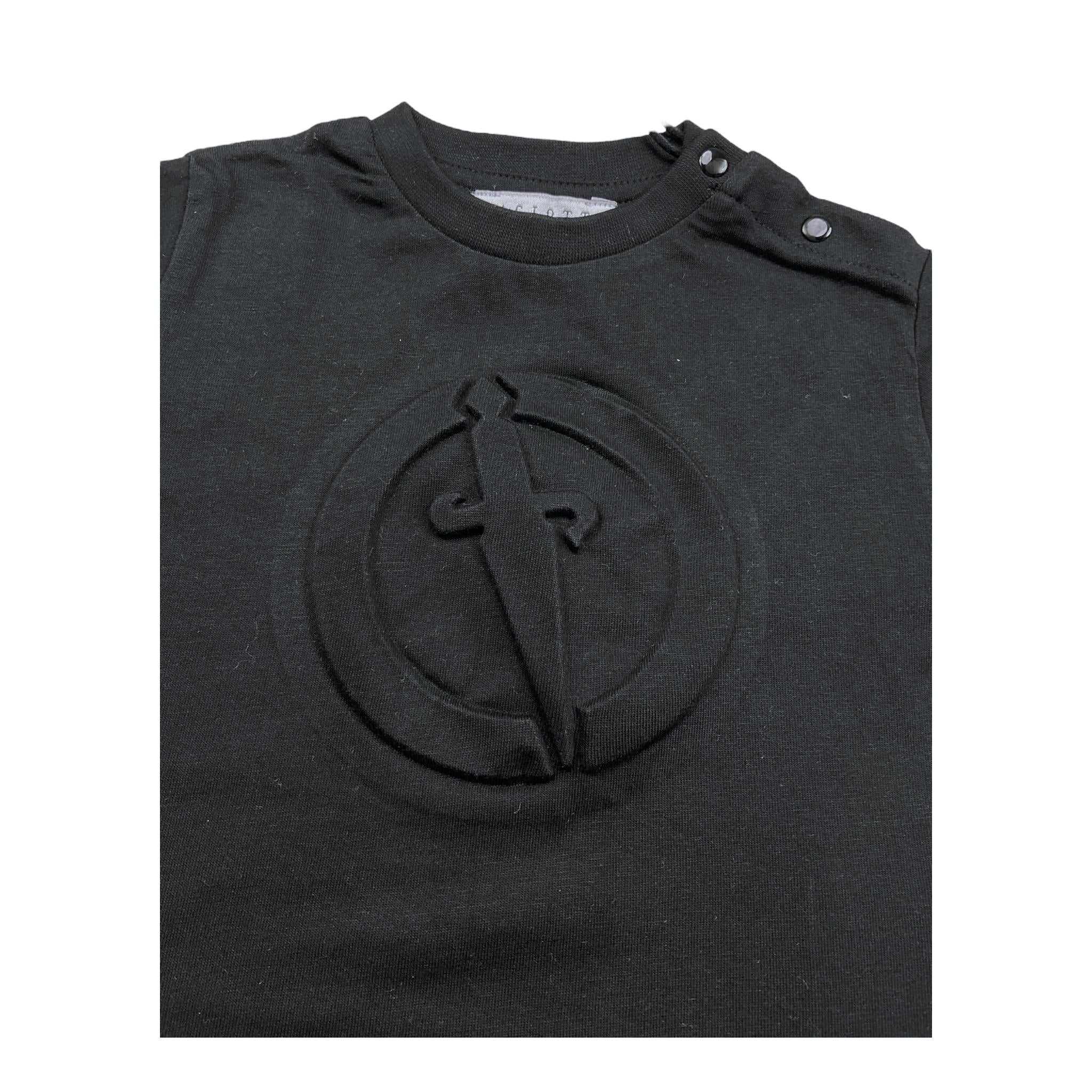 Cesare Paciotti T-Shirt Girocollo Tinta Unita con Stampa per Neonato TSP5114B NERO CESARE PACIOTTI 