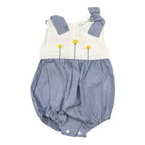 Ilfarobimbi Pagliaccett Bicolore con Fantasia A Righe per Neonata GELSOMINO BIANCO/BLU ILFAROBIMBI 