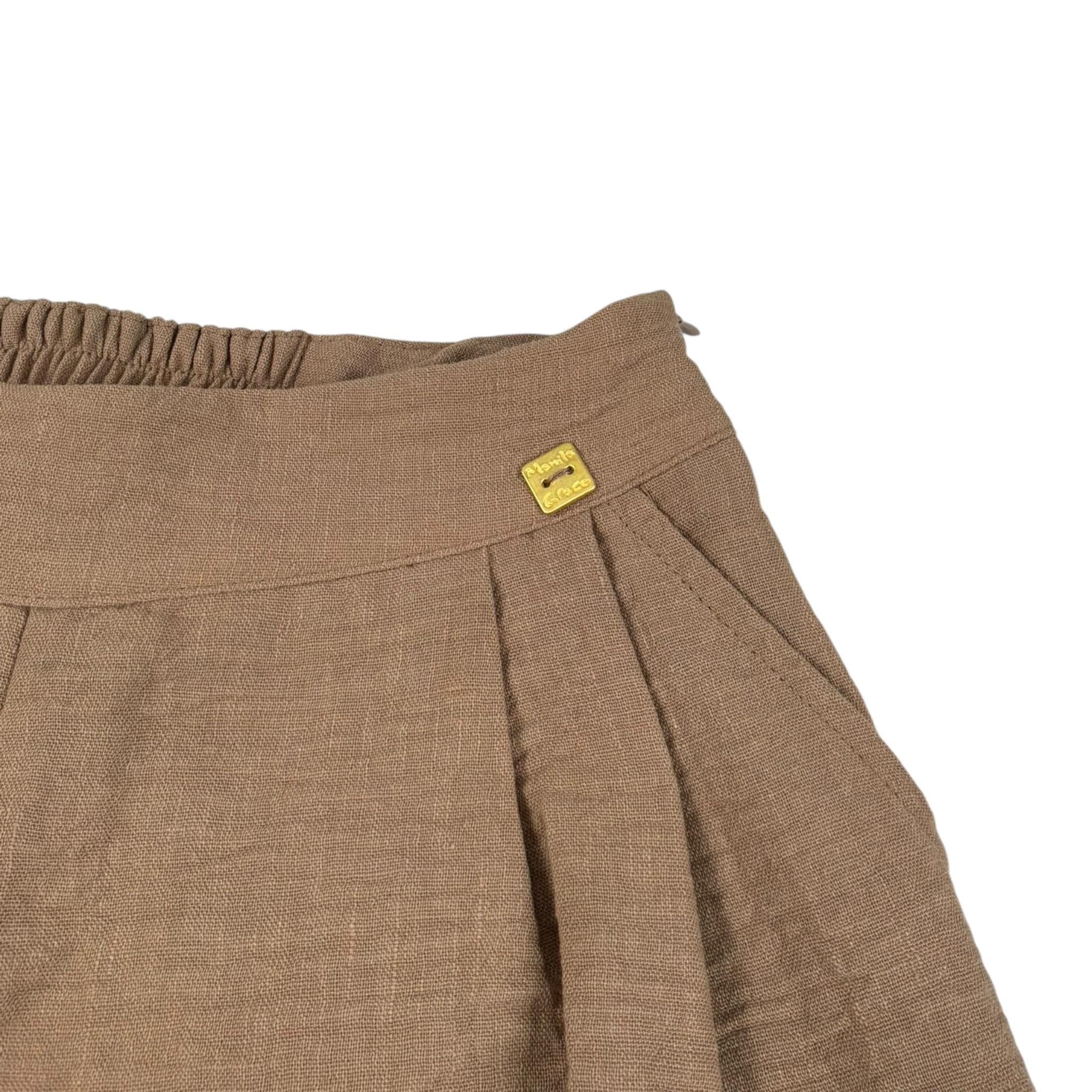 Manila Grace Pantalone Tinta Unita con Elastico In Vita per Bambino 244PMJD25 TABACCO MANILA GRACE 