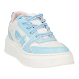 Chiara Ferragni Sneakers Bicolore Con Lacci E Logo Bianco/Azzurro Per Bambina