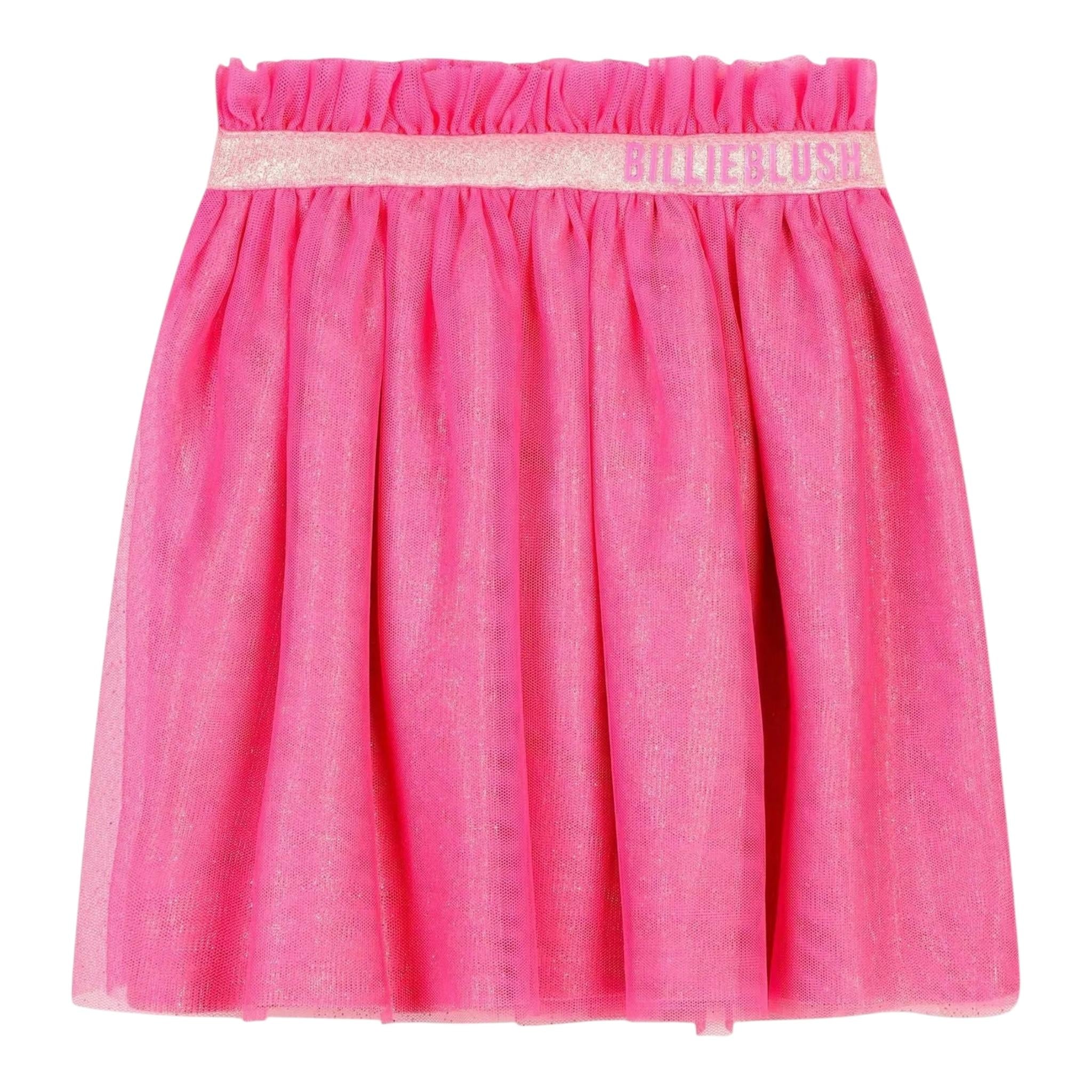 BillIEBLUSH gonna tinta unita con tulle Rosa fluo per Bambina U20559X ROSA FLUO BillIEBLUSH 