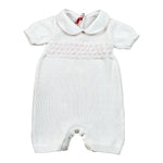 Scaldacuore Pagliaccetto Tinta Unita con Ricami per Neonata PS02CPE24 PANNA SCALDACUORE 