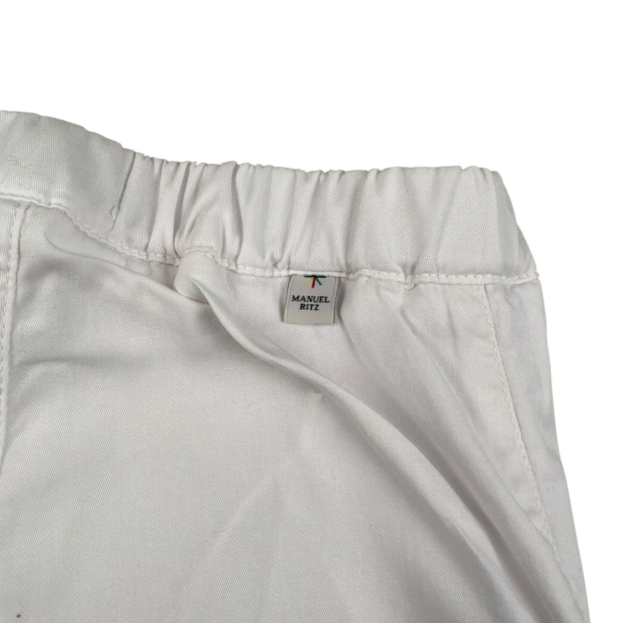 Manuel Ritz Pantalone Tinta Unita con Elastico In Vita per Neonato MR3013NXX BIANCO MANUEL RITZ 