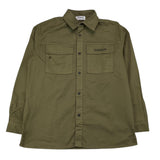 Dondup Camicia Manica Lunga Tinta Unita Con Tasche Verde Per Bambino