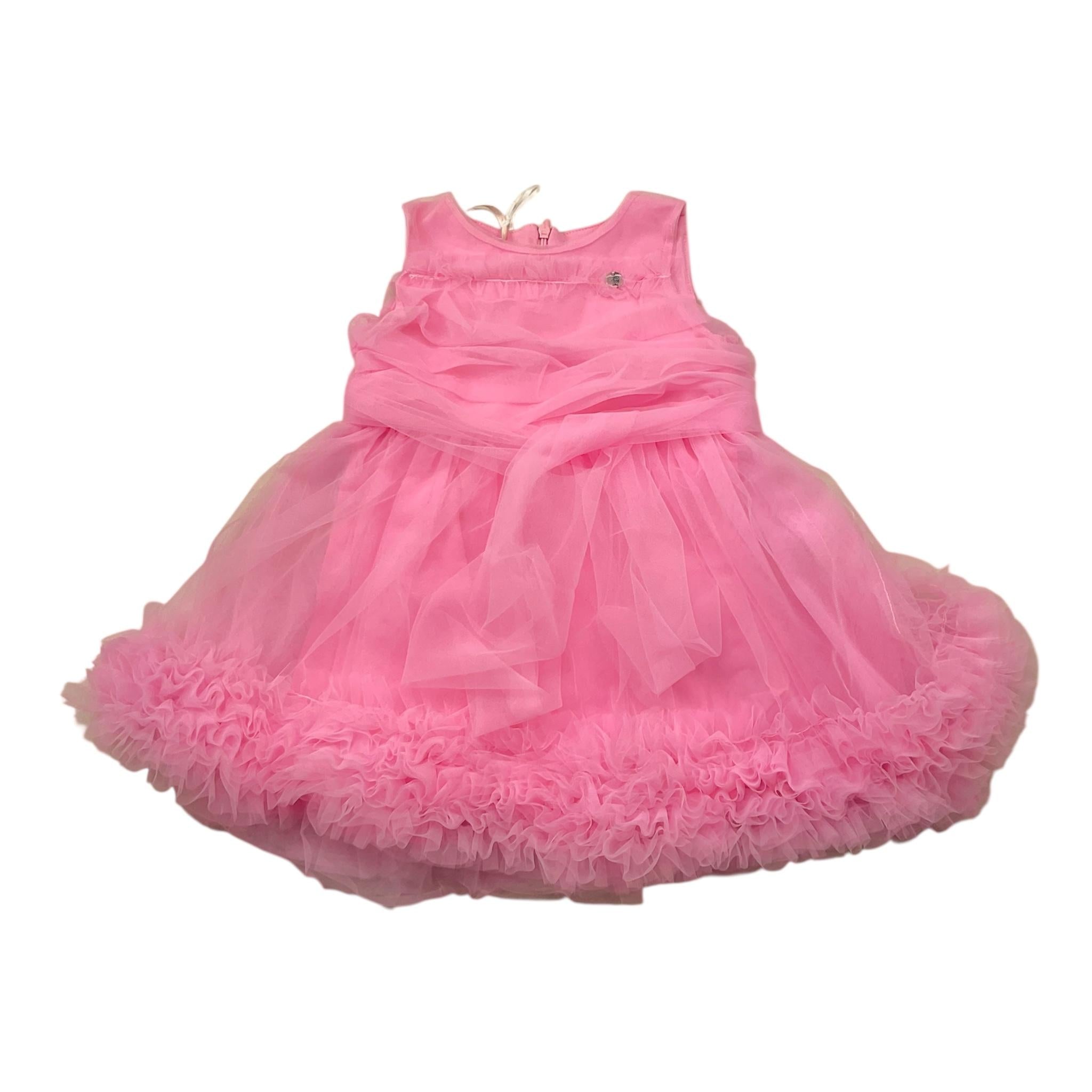 Liu Jo Abito Tinta Unita con Tulle per Neonata KA5115 ROSA LIU JO 