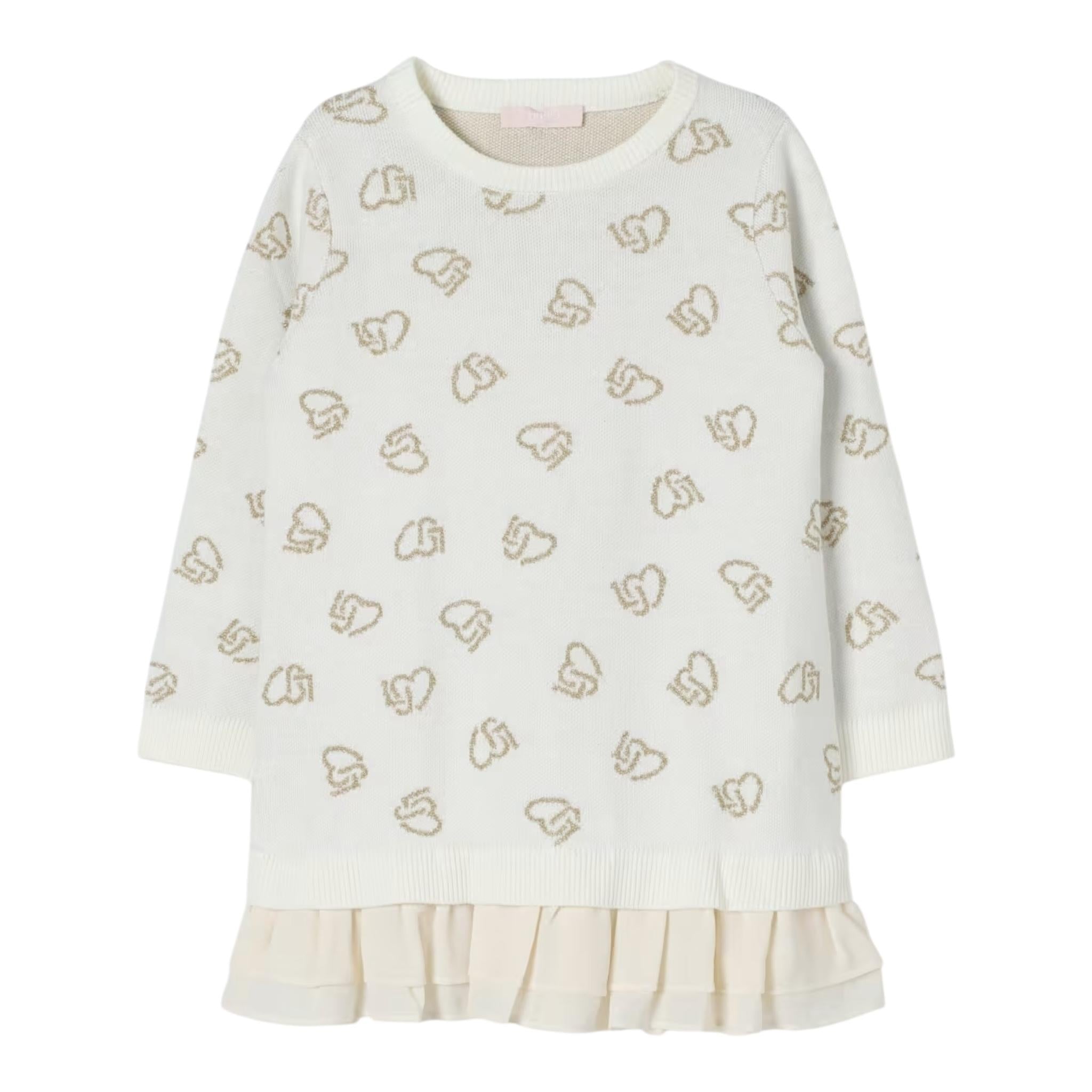 LIU JO abito manica lunga in maglia Panna per Bambina KF4041 PANNA LIU JO 