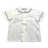 Colibri Camicia Mezza Manica Tinta Unita Con Colletto Bianco Per Neonato