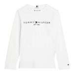 TOMMY HILFIGER shirt girocollo tinta unita con stampa in contrasto Bianco per Bambino KS0KS00202 BIANCO TOMMY HILFIGER 