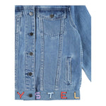Stella Mccartney Giubbino In Denim Tinta Unita con Stampa per Bambino TW2B17 BLU STELLA McCARTNEY 