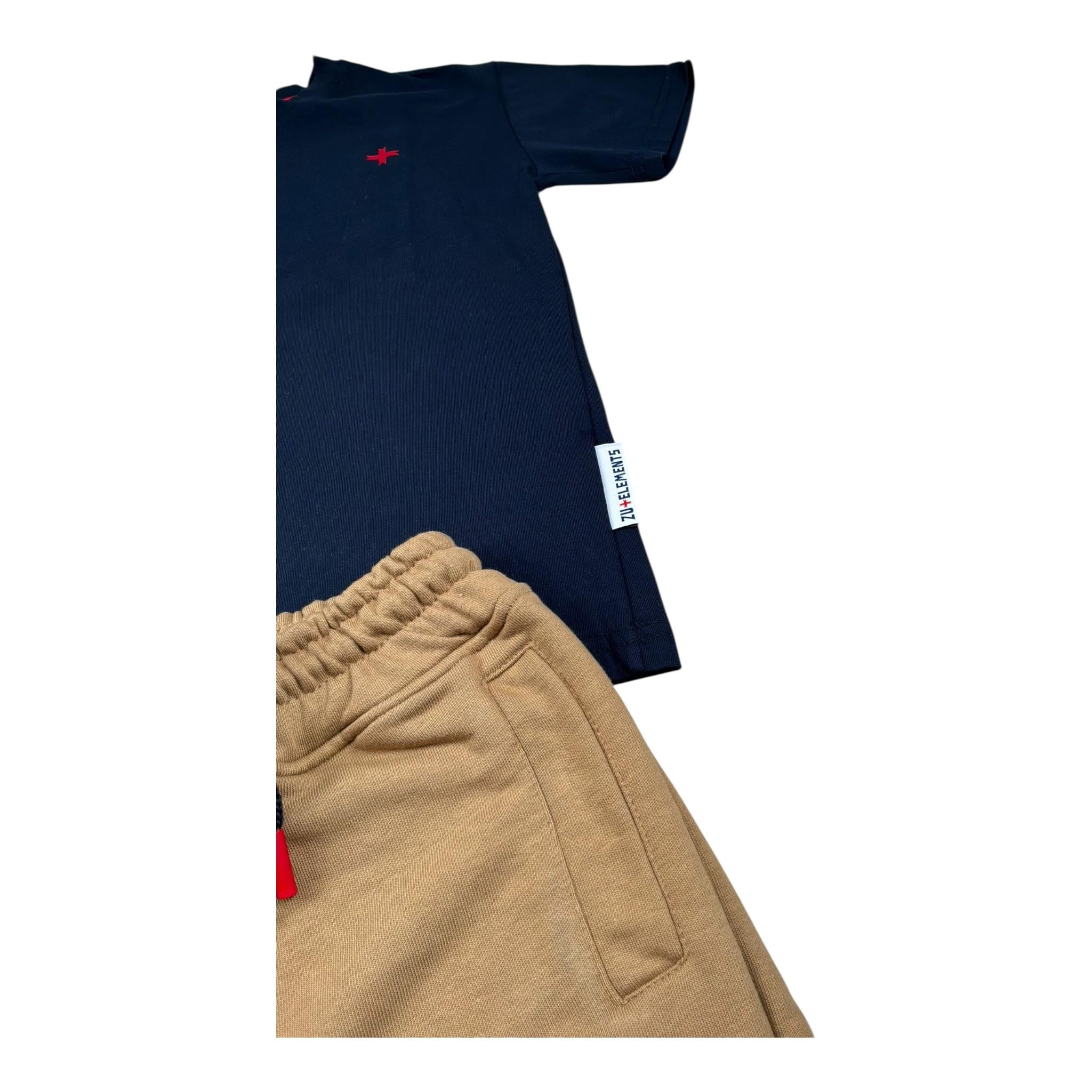 Zu+Elements Completo 2 Pezzi T-Shirt - Bermuda Bicolore per Bambino ZU1738 BLU ZU+ELEMENTS 