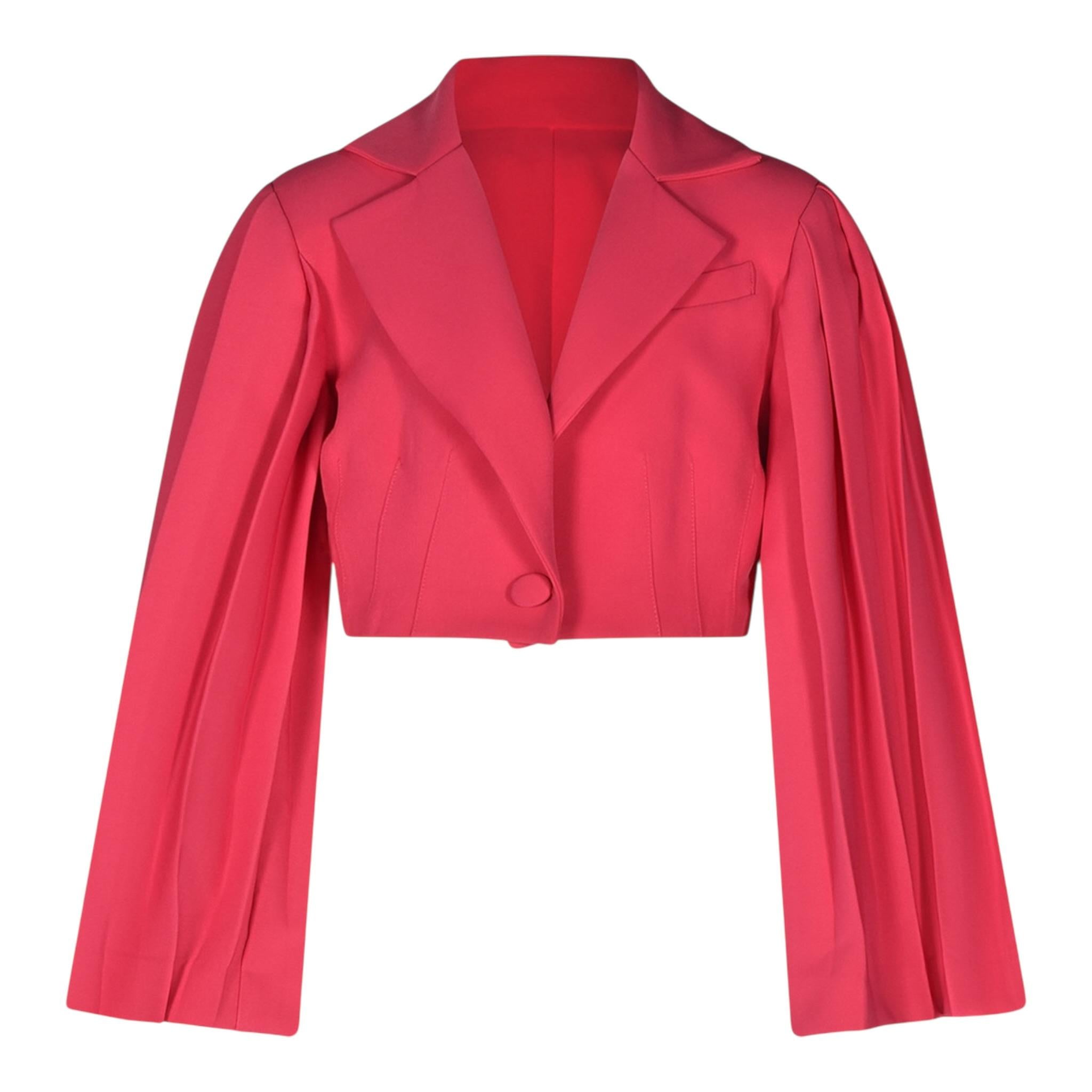 Fun & Fun Giacca Tinta Unita con Maniche Plissettate per Bambina FNCJJK010766 FUXIA FUN & FUN 