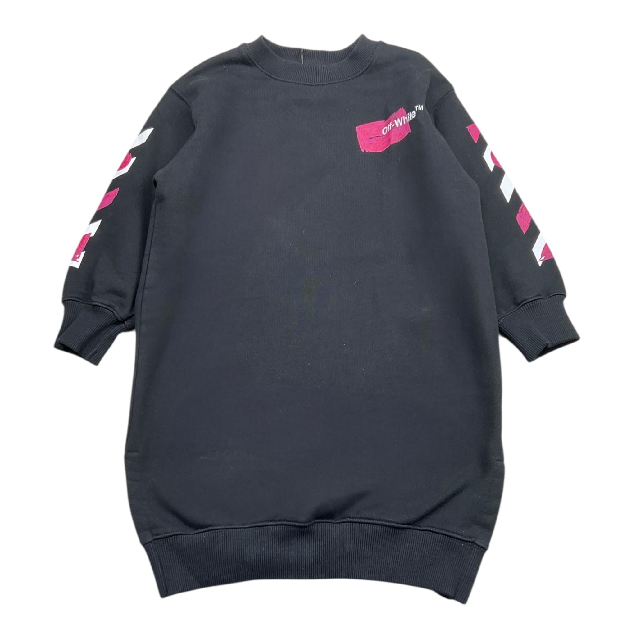 OFF-WHITE abito modello felpa girocollo tinta unita con stampa Nero per Bambina HDHF NERO OFF-WHITE 