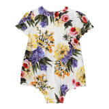 Dolce & Gabbana Pagliaccetto Mezza Manica Stampa Fantasia Floreale Bianco Per Neonata