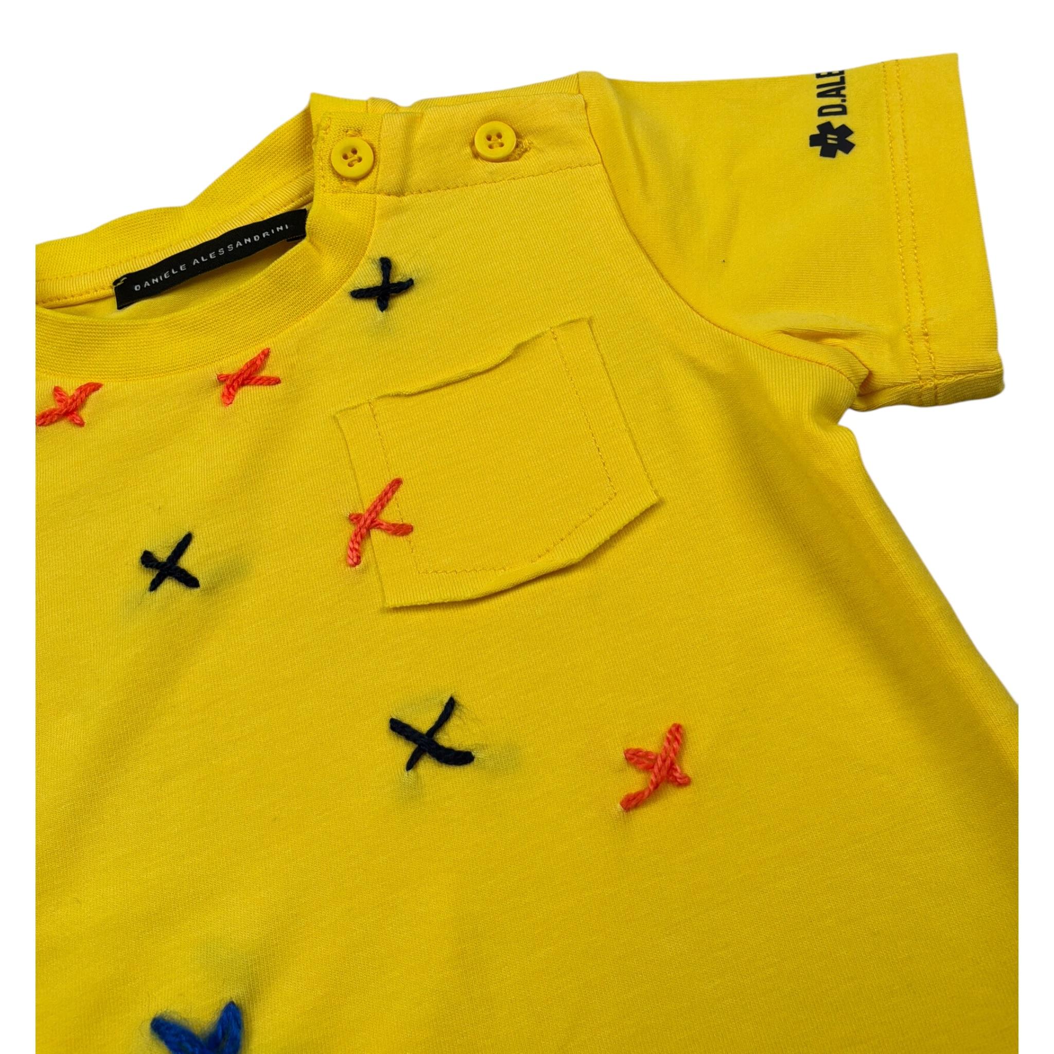 Daniele Alessandrini T-Shirt Girocollo tinta unita con Stampa Giallo per Neonato RKFIK GIALLO DANIELE ALESSANDRINI 