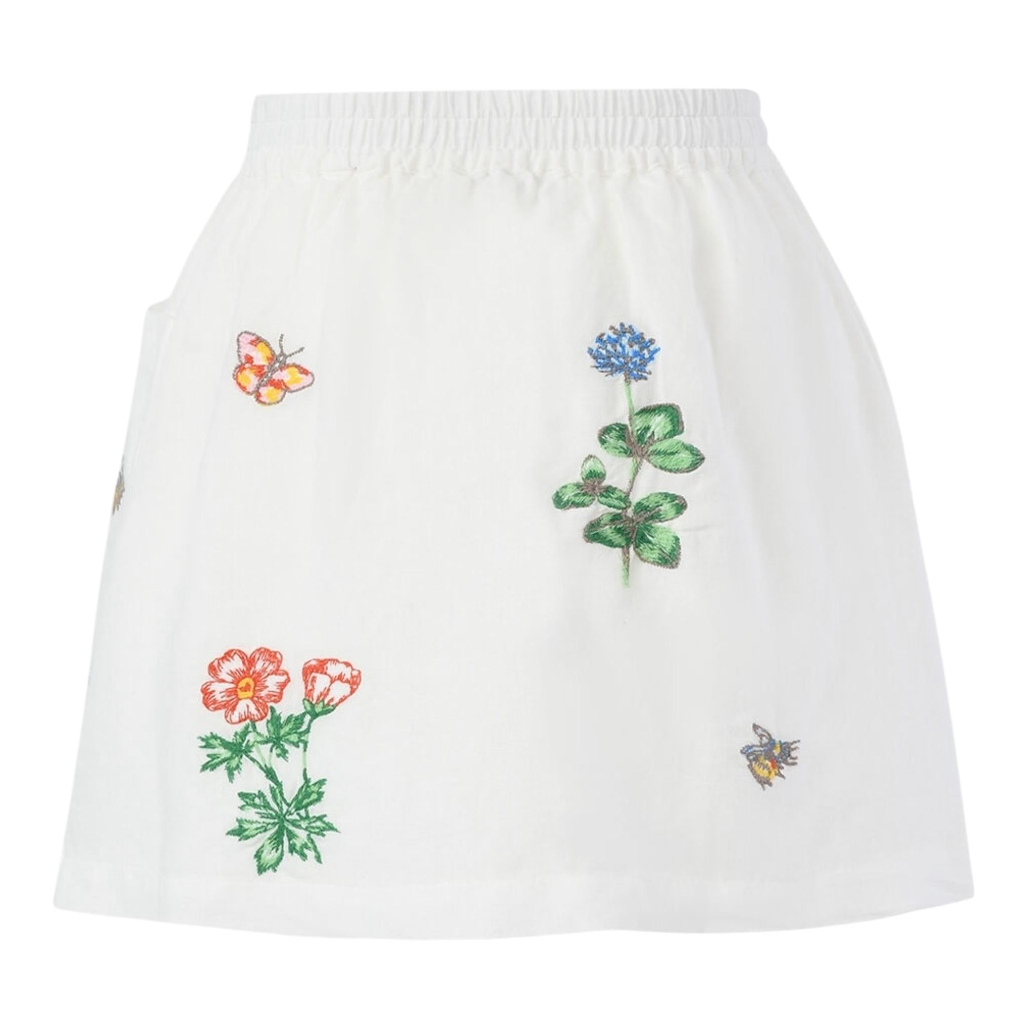 Stella Mccartney Gonna Tinta Unita con Elastico In Vita E Ricami per Bambina TW7A71 BIANCO STELLA McCARTNEY 