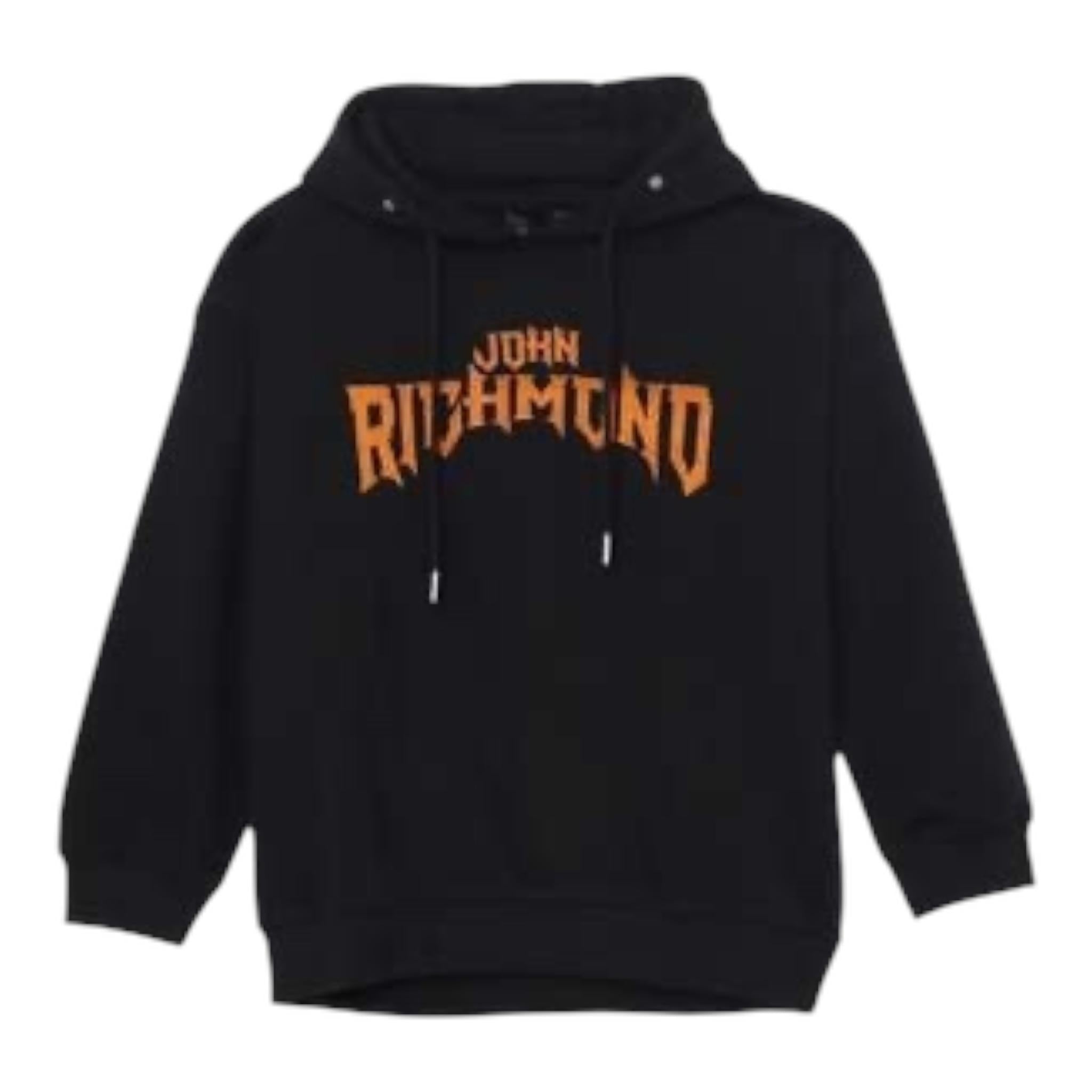 JOHN RICHMOND felpa con cappuccio tinta unita con stampa in contrasto Nero per Bambino RBA24057FEX NERO JOHN RICHMOND 