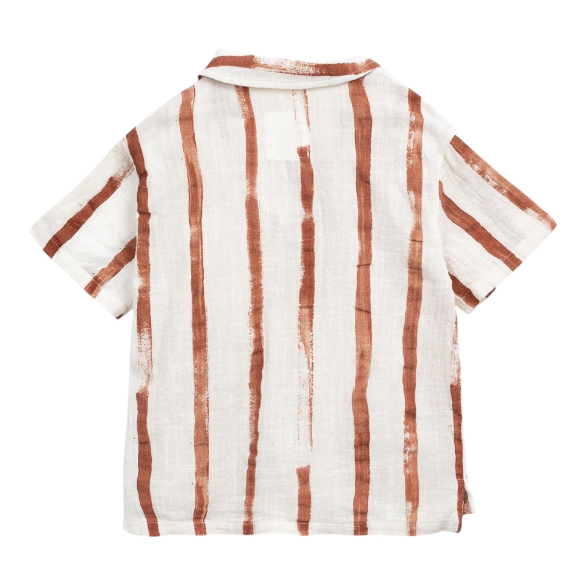 Play Up Camicia Tinta Unita con Fantasia A Righe per Bambino PA033AQ11251 BIANCO PLAY UP 