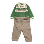 NINNAOH completo 2pz tricolore maglia-pantalone Verde per Neonato I24322CF VERDE NINNAOH 