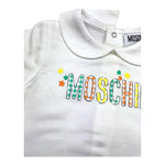 MOSCHINO tutina manica lunga tinta unita con stampa logo Bianco per Neonato MUT044 BIANCO MOSCHINO 