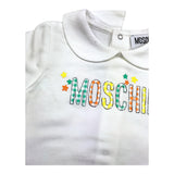 MOSCHINO tutina manica lunga tinta unita con stampa logo Bianco per Neonato MUT044 BIANCO MOSCHINO 
