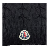 MONCLER sciarpa tinta unita cn logo Nero per Bambino 3C7002004 NERO MONCLER 