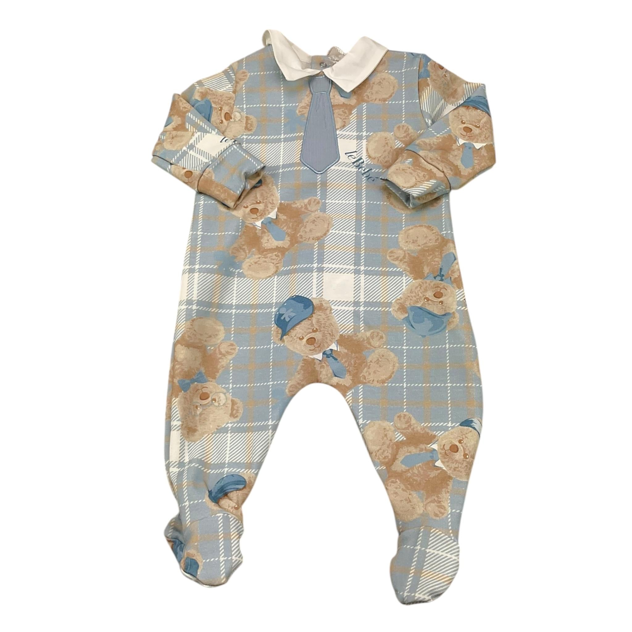 LE BEBE' tutina tinta unita con stampa Azzurro per Neonato LBB3727 AZZURRO LE BEBE' 