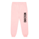 MOSCHINO pantalone tuta tinta unita con stampa logo Rosa per Neonata MUP058A ROSA MOSCHINO 