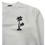 Please Felpa Chiusa Girocollo Tinta Nita con Logo Bianco per Bambino LB19040B72 BIANCO PLEASE 