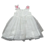 Aletta Abito Giromanica Tinta Unita con Tulle E Babbucce per Neonata HP22225 BIANCO ALETTA 