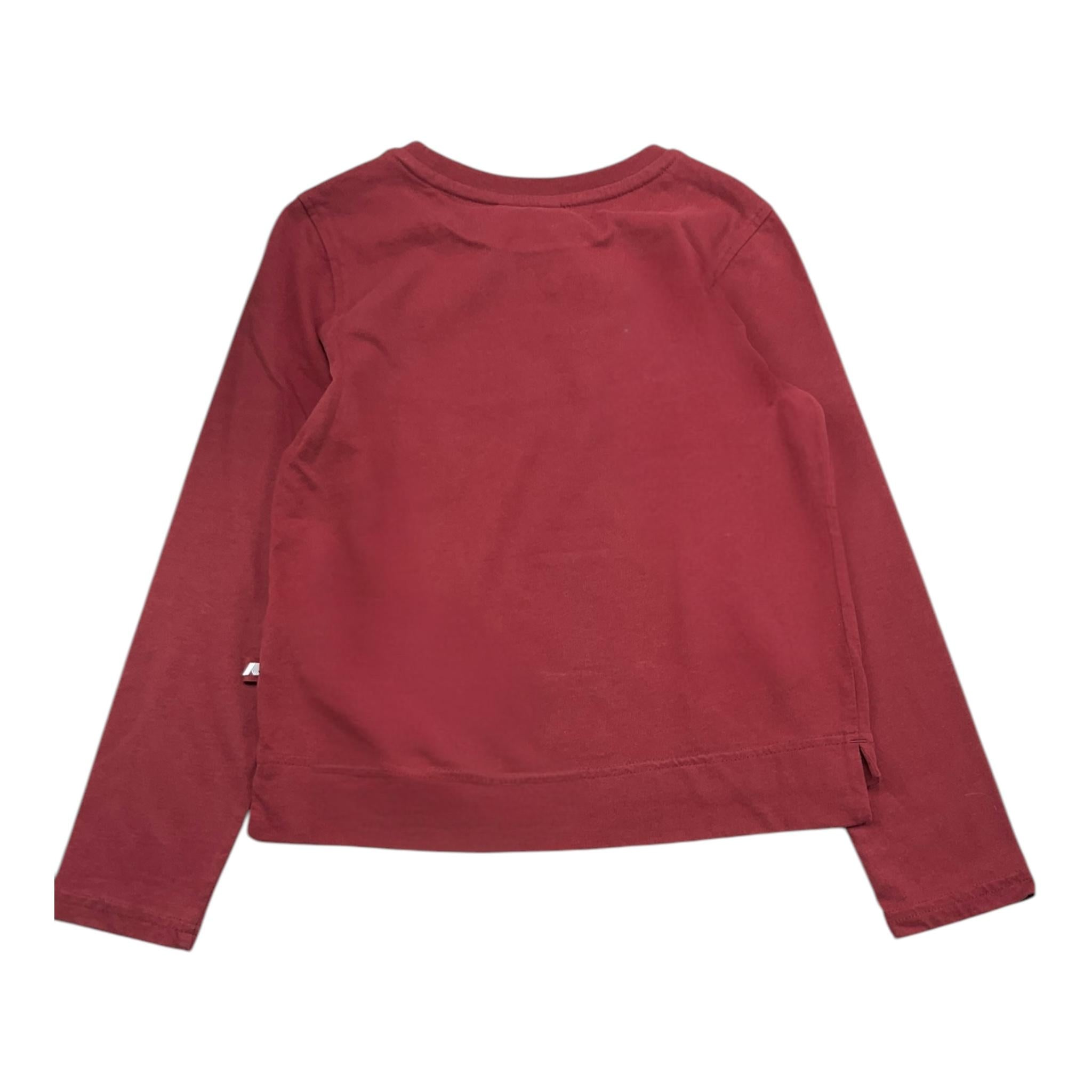 K-WAY shirt girocollo tinta unita con stampa Bordeaux per Bambina K5122TW BORDEAUX K-WAY 