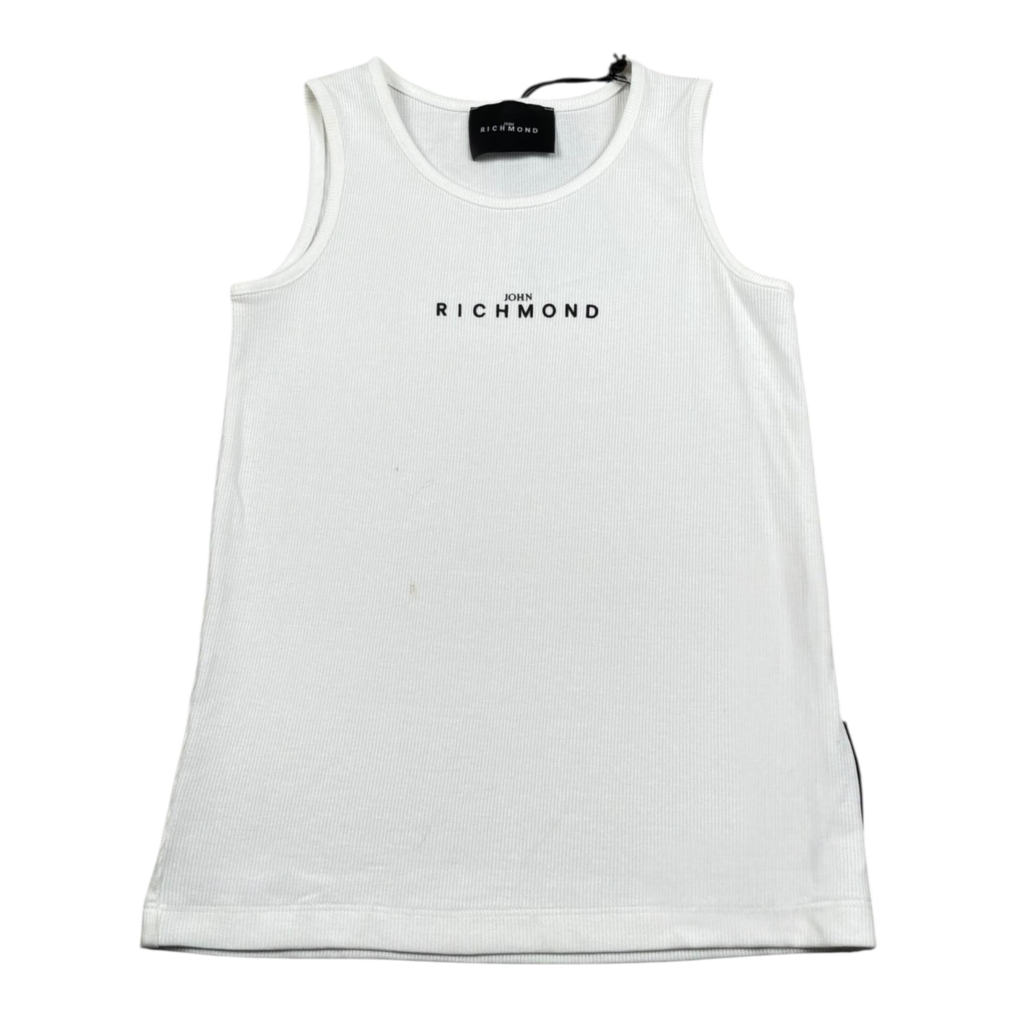 John Richmond Canotta Tinta Unita con Logo per Bambino RGP26004CN BIANCO JOHN RICHMOND 