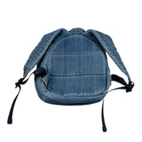 Moschino Zaino In Denim Tinta Unita con Stampa per Bambina MUX05R BLU MOSCHINO 