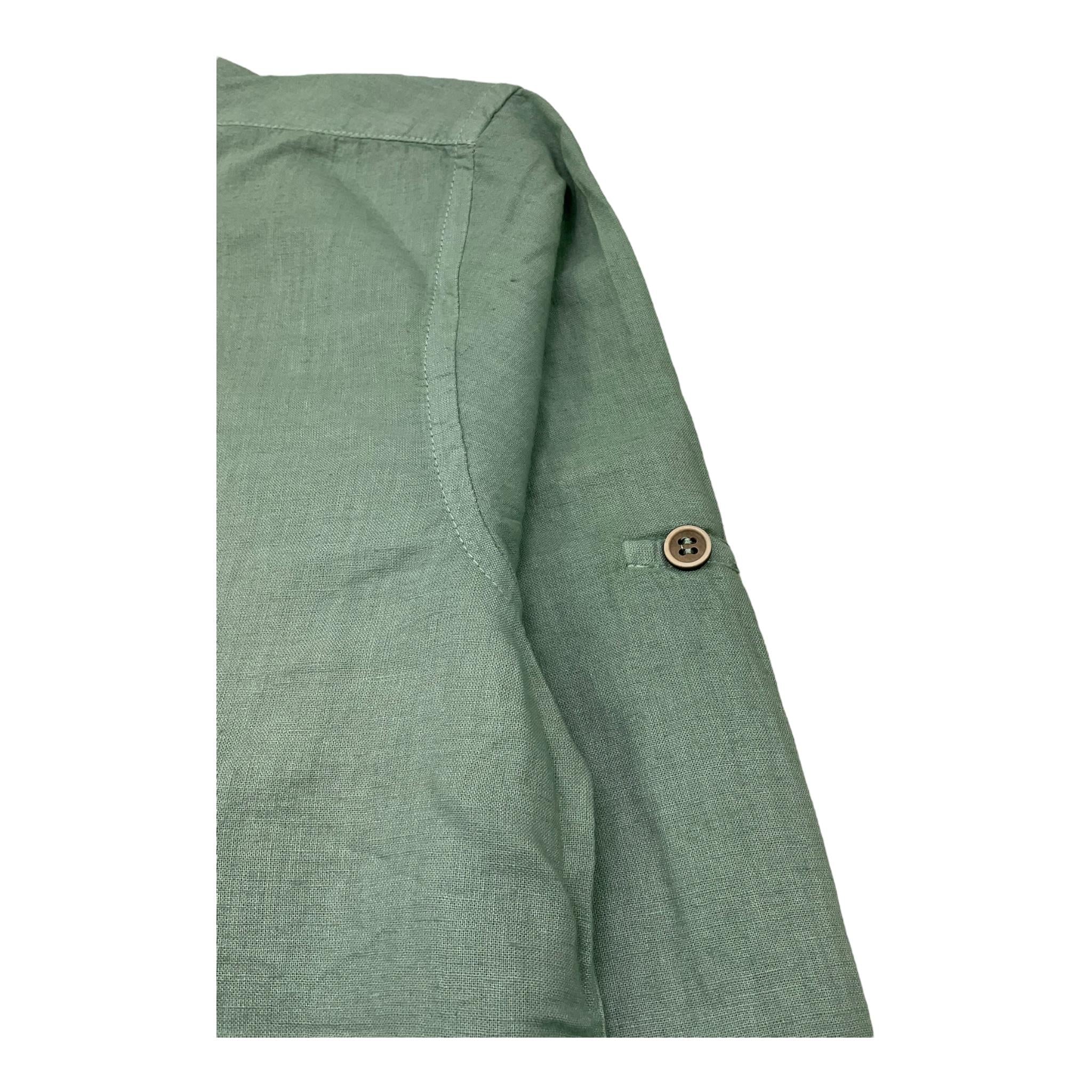 Shako' Camicia Manica Lunga Tinta Unita Collo Coreano per Bambino CSK0355J VERDE SHAKO' 