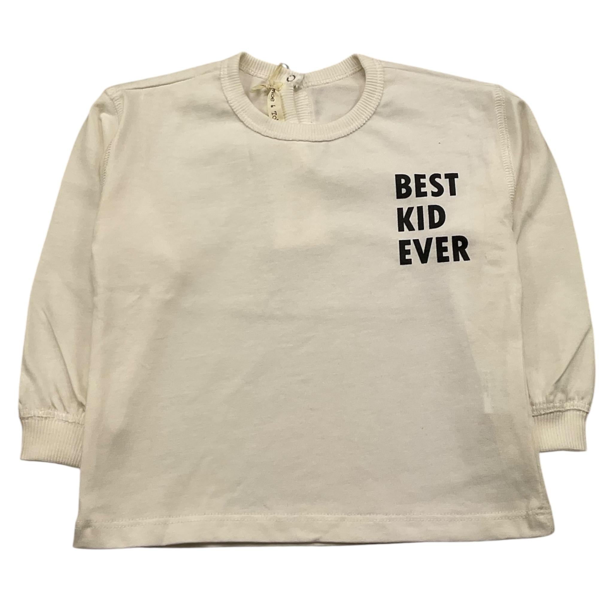 ZHOE & TOBIAH shirt girocollo tinta unita con stampa Panna per Neonato BSS7N PANNA ZHOE & TOBIAH 