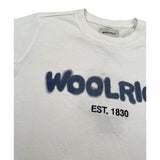 Woolrich T-Shirt Girocollo tinta unita con Logo Bianco per Bambino CFWKTE0044MRUT1486 BIANCO WOOLRICH 