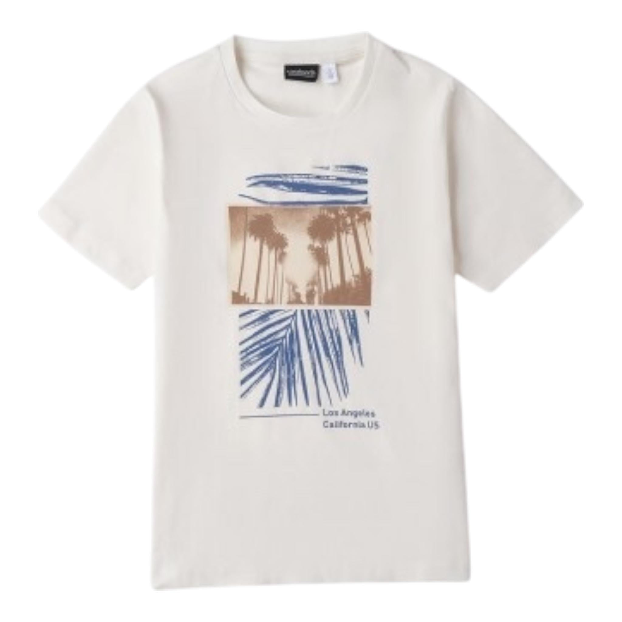 Sarabanda T-Shirt Girocollo Tinta Unita con Stampa per Bambino 0B732 BIANCO SARABANDA 