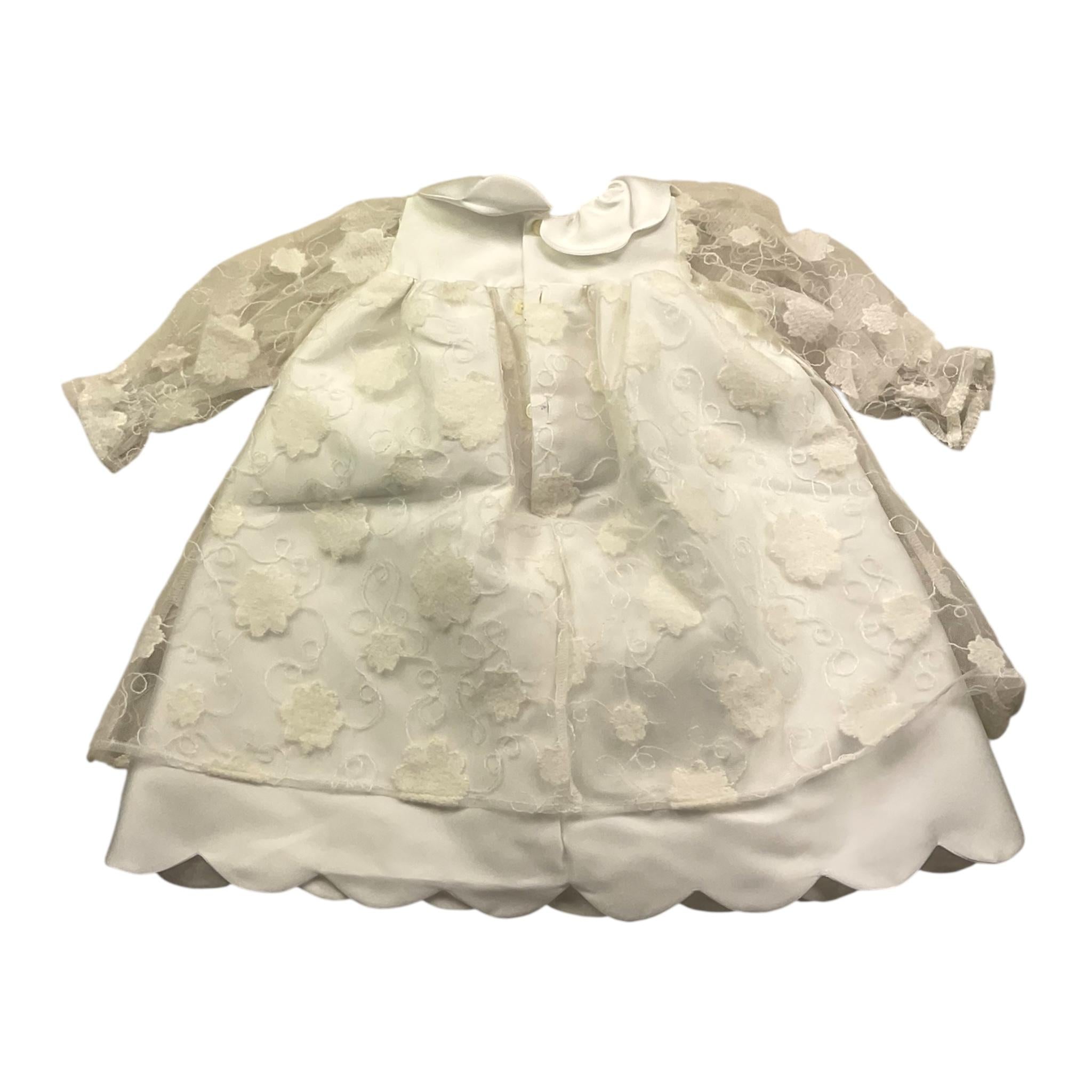 LA STUPENDERIA abita manica lunga tinta unita con tulle Panna per Neonata CCAB68 PANNA LA STUPENDERIA 