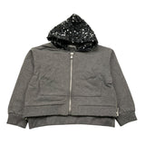 M+E' felpa con zip e cappuccio tinta unita con paillettes Grigio per Bambina UE1551 GRIGIO M+E' 