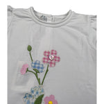 Per Te T-Shirt Girocollo Tinta Unita con Ricami per Neonata 34411 BIANCO PER TE 