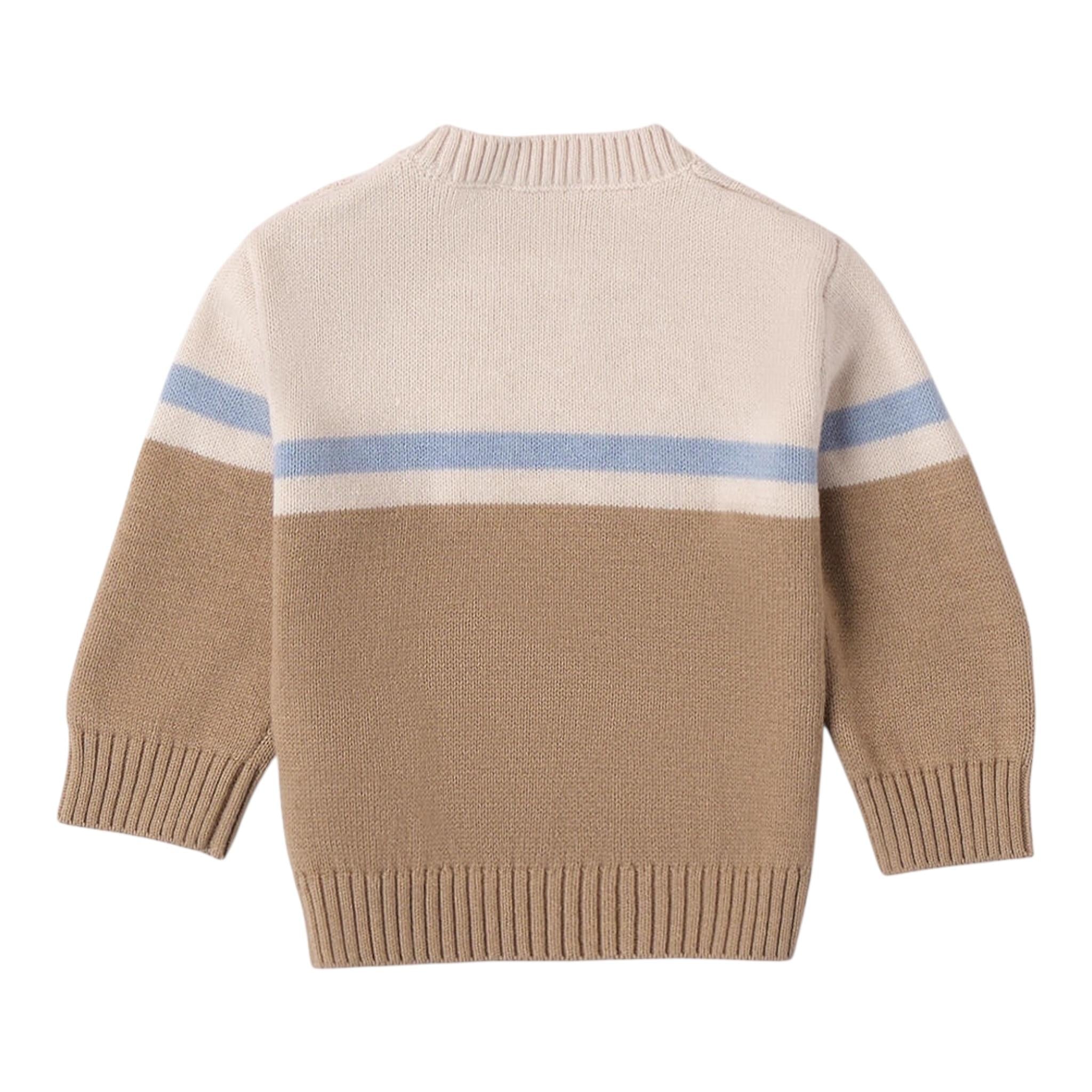 MINI BANDA maglia girocollo bicolore  Beige per Neonato 3A670XX BEIGE MINI BANDA 