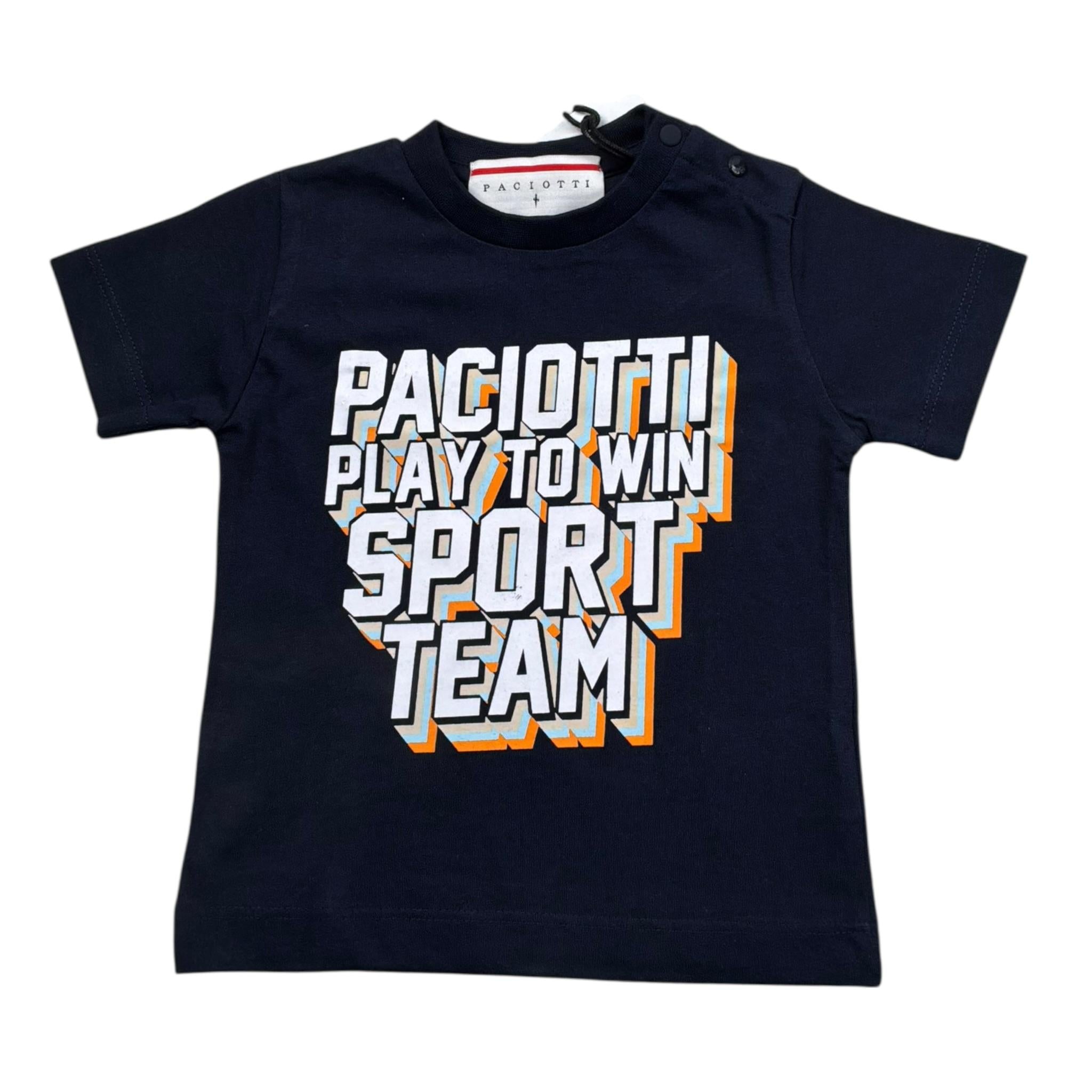Cesare Paciotti T-Shirt Gitocollo Tinta Unita con Stampa per Neonato TSP3104B BLU CESARE PACIOTTI 