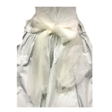 Pype Abito Giromanica Tinta Unita Con Fiocco In Tulle Azzurro Per Bambina