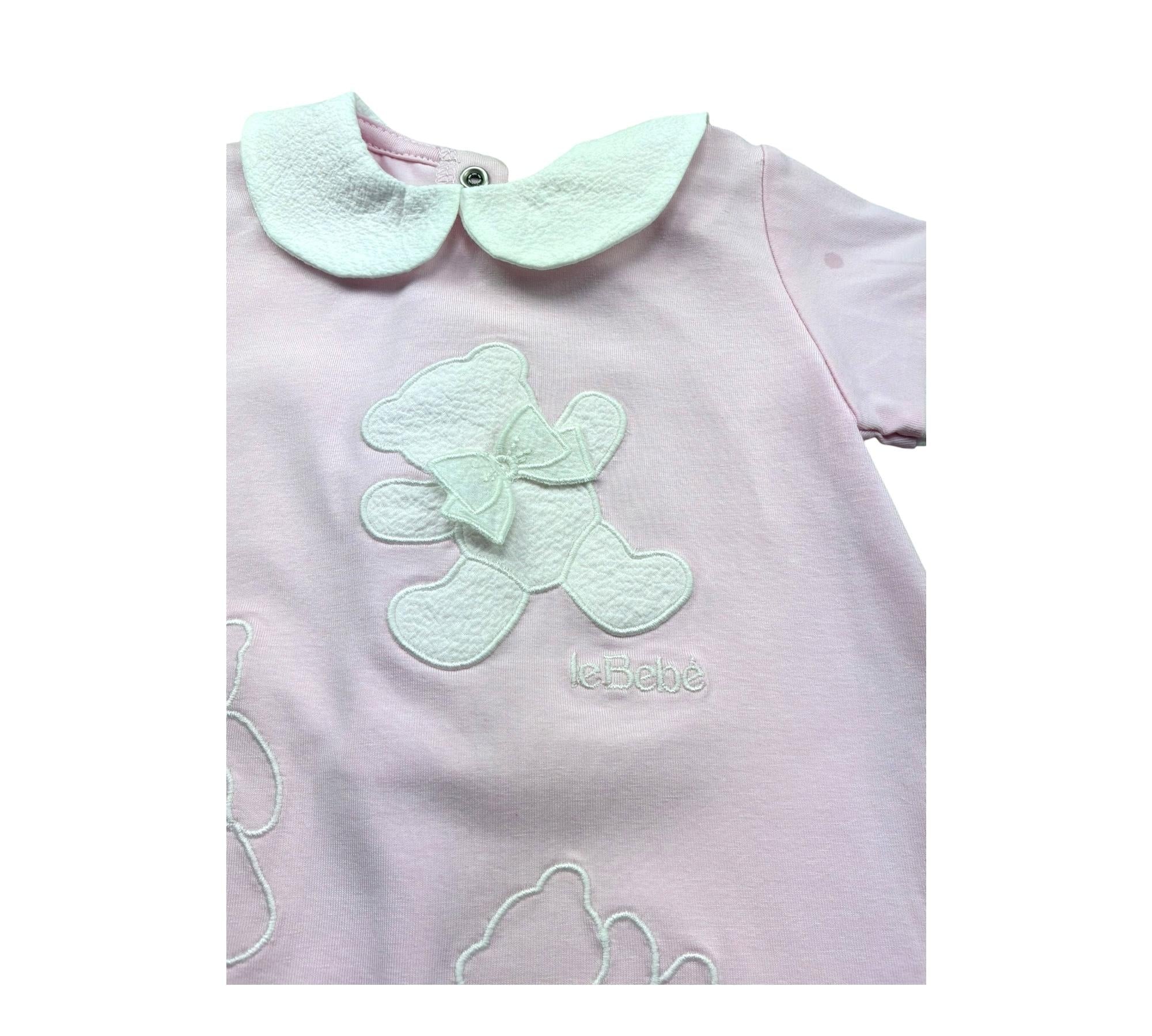 Le Bebe Pagliaccetto Mezza Manica Tinta Unita per Neonata LBG6299 ROSA LE BEBE 