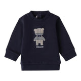 MINI BANDA completo 2pz tinta unita felpa-pantalone Blu per Neonato 3A610 BLU MINI BANDA 