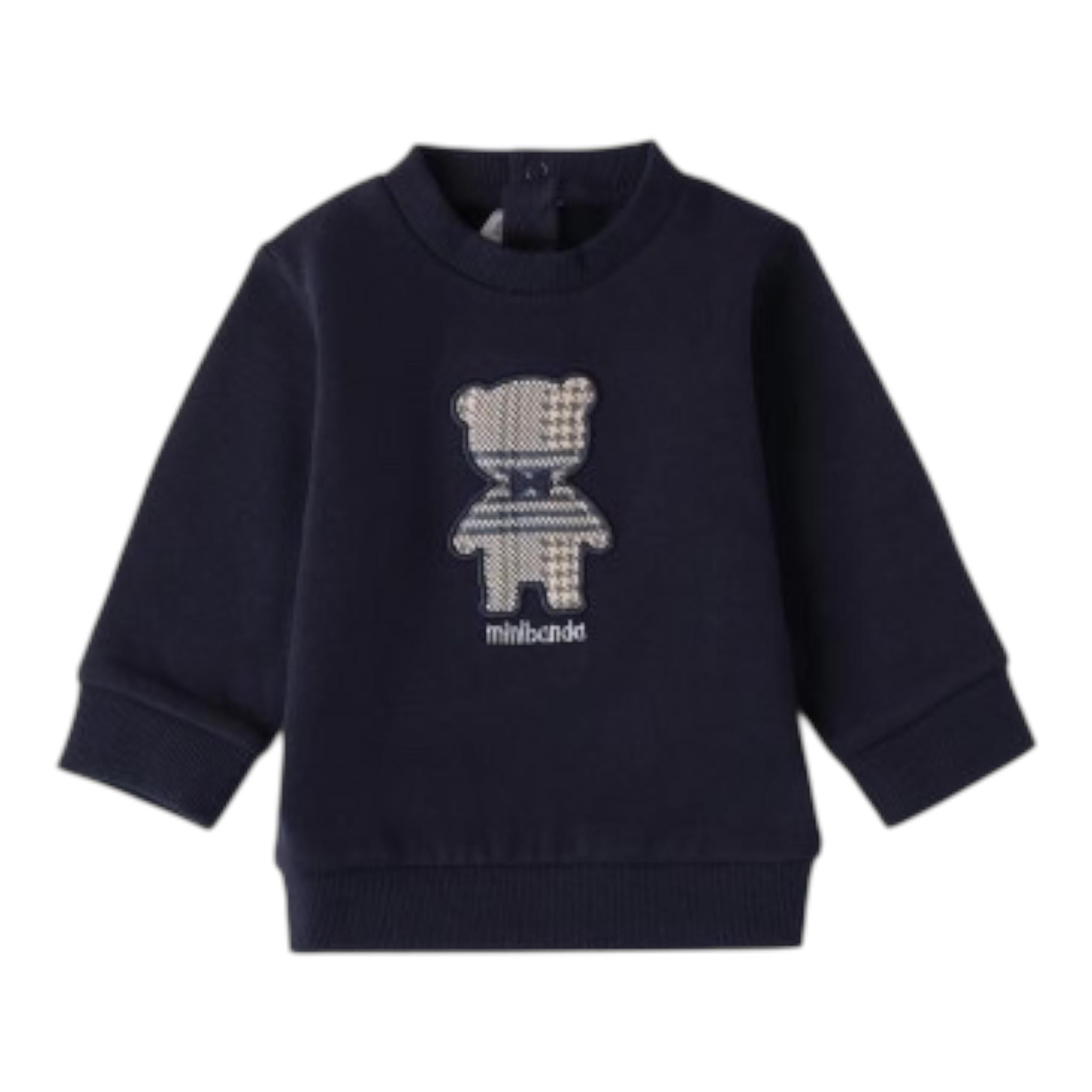 MINI BANDA completo 2pz tinta unita felpa-pantalone Blu per Neonato 3A610 BLU MINI BANDA 