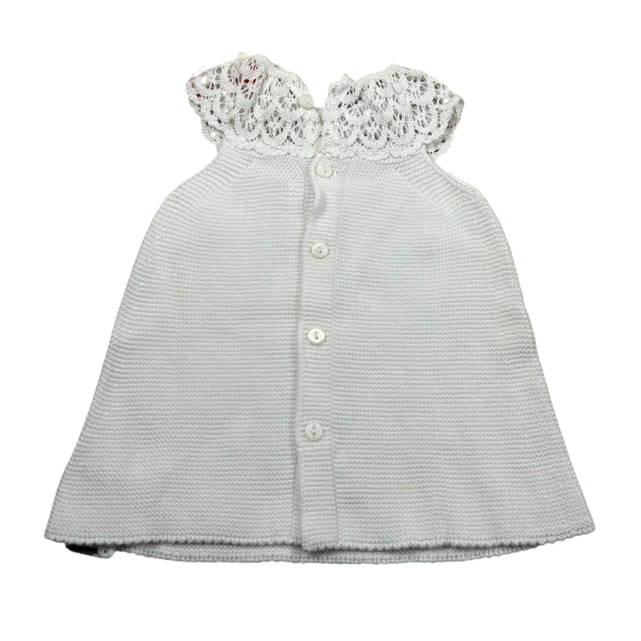 Cnd Abito Giromanica Tinta Unita per Neonata 901227 BIANCO CND 