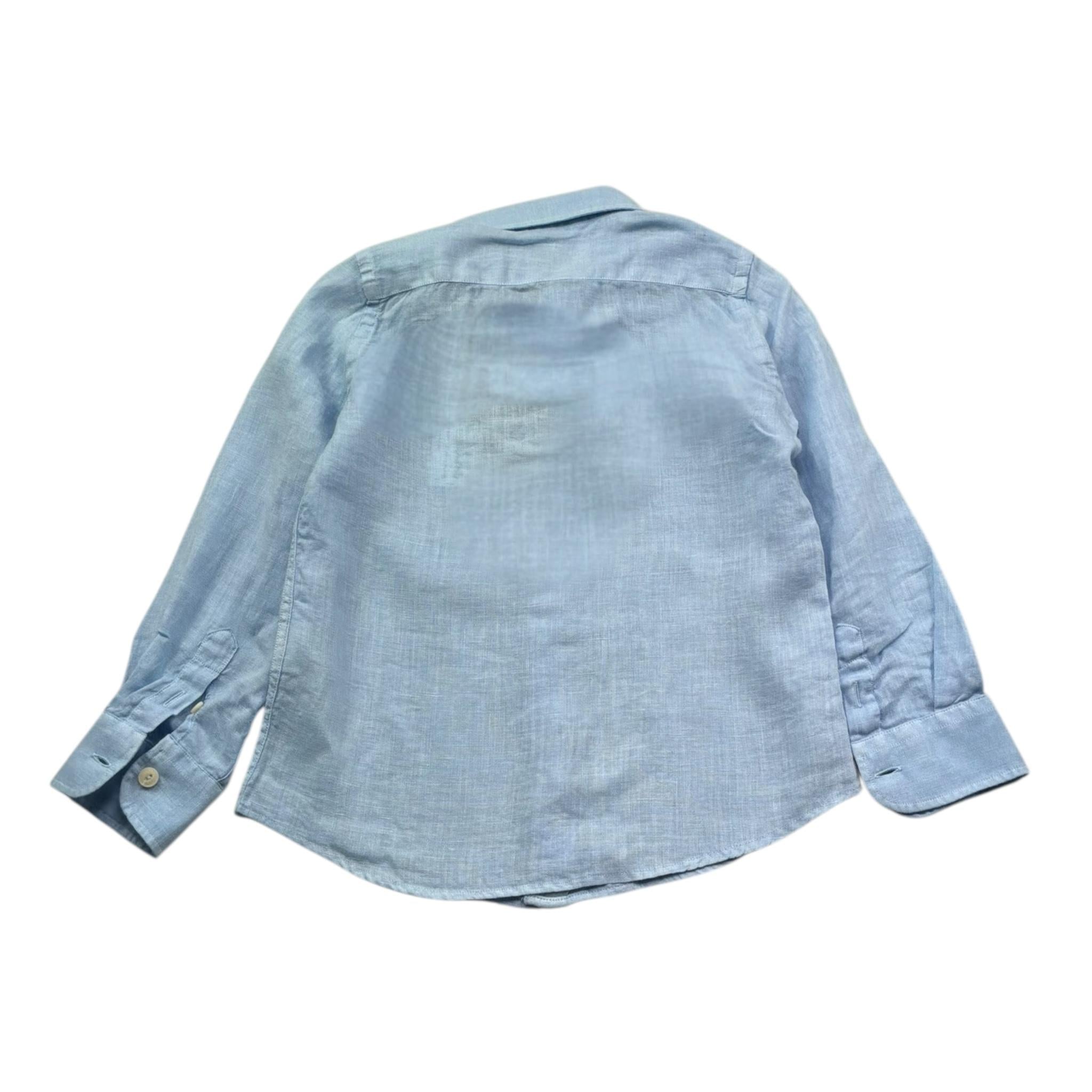 Saint Barth Camicia Manica Lunga Tinta Unita per Bambino 00555L AZZURRO SAINT BARTH 