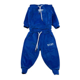 Never Too Completo 2 Pezzi In Velluto Felpa-Pantalone per Neonato DJDJ COBALTO NEVER TOO 